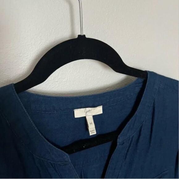 Joie Indigo Blue Roll Tab Popover Top - Picture 5 of 8
